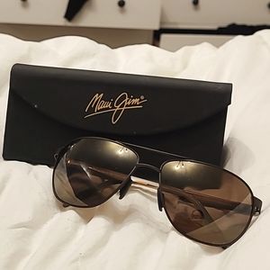 Maui Jim CASTLES - Polarized Aviator Sunglasses Matte Chocolate *mint*
